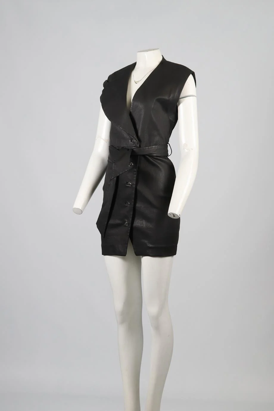 IRO LEATHER MINI DRESS FR 36 UK 8 - Image 3