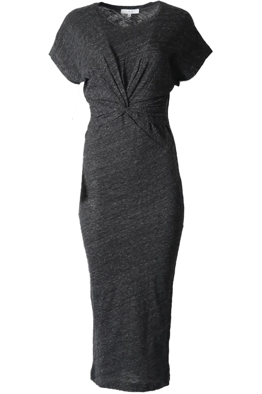 IRO RUCHED COTTON JERSEY MIDI DRESS MEDIUM
