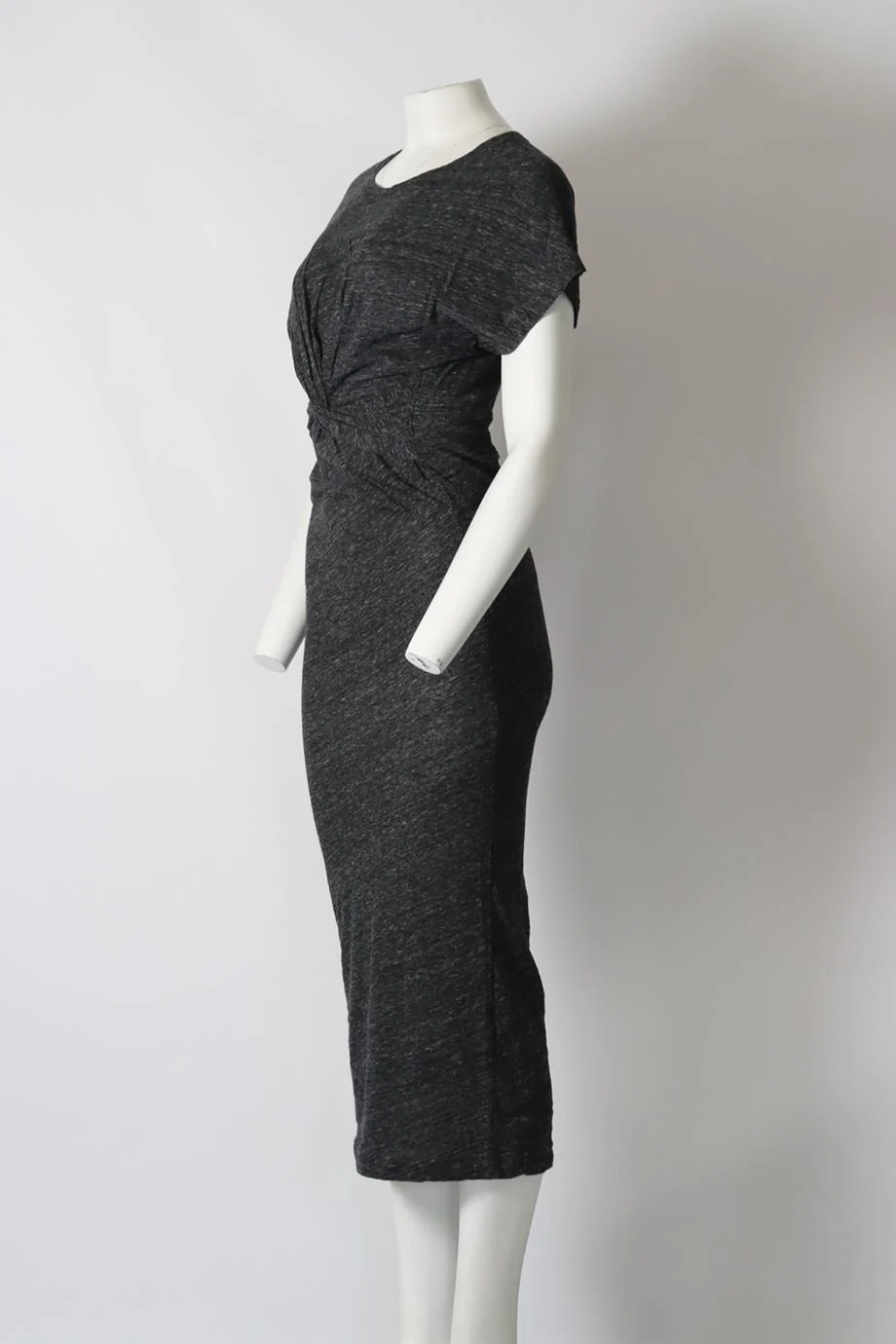IRO RUCHED COTTON JERSEY MIDI DRESS MEDIUM - Image 3