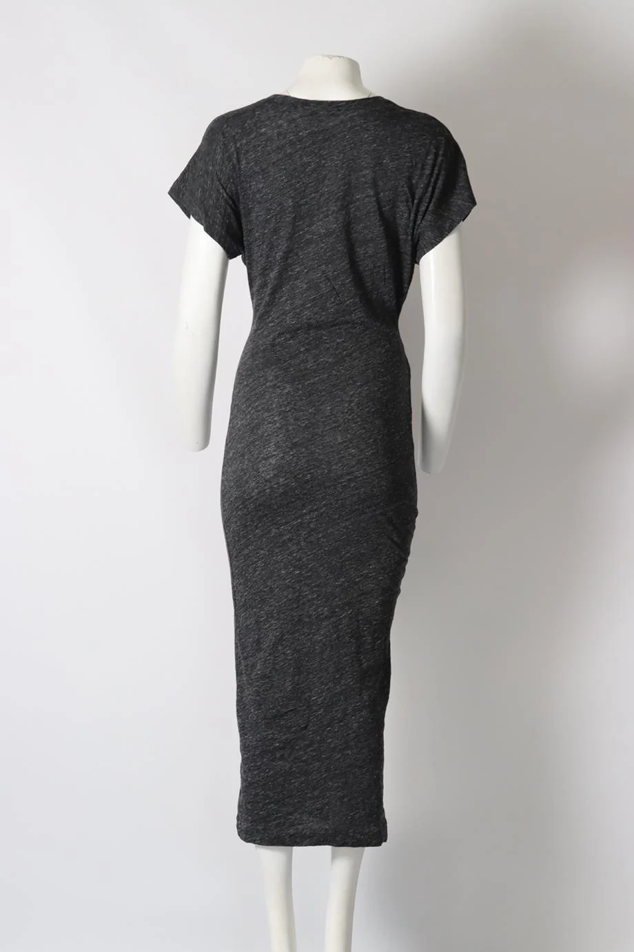 IRO RUCHED COTTON JERSEY MIDI DRESS MEDIUM - Image 4