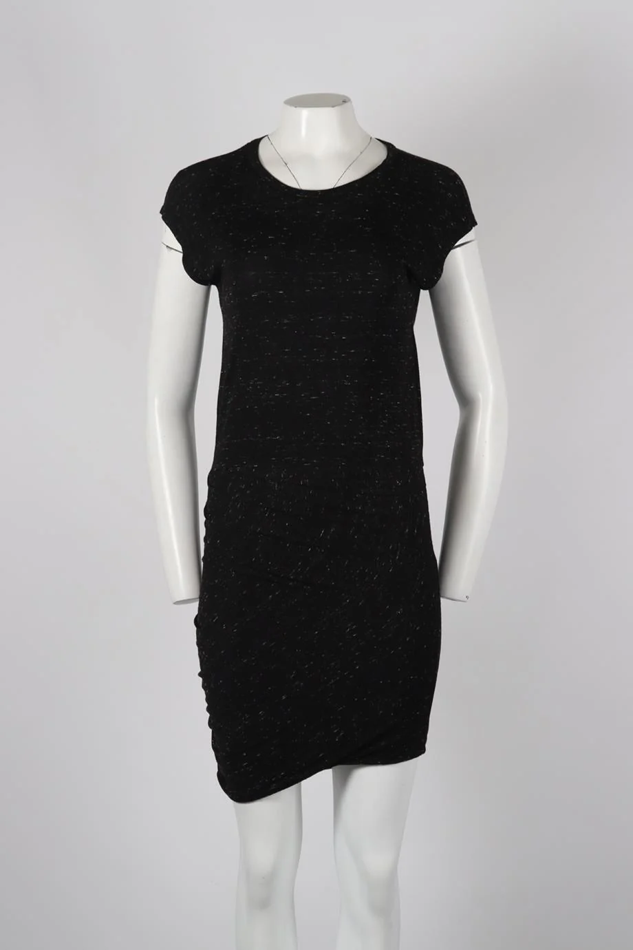 IRO RUCHED COTTON JERSEY MINI DRESS SMALL - Image 2