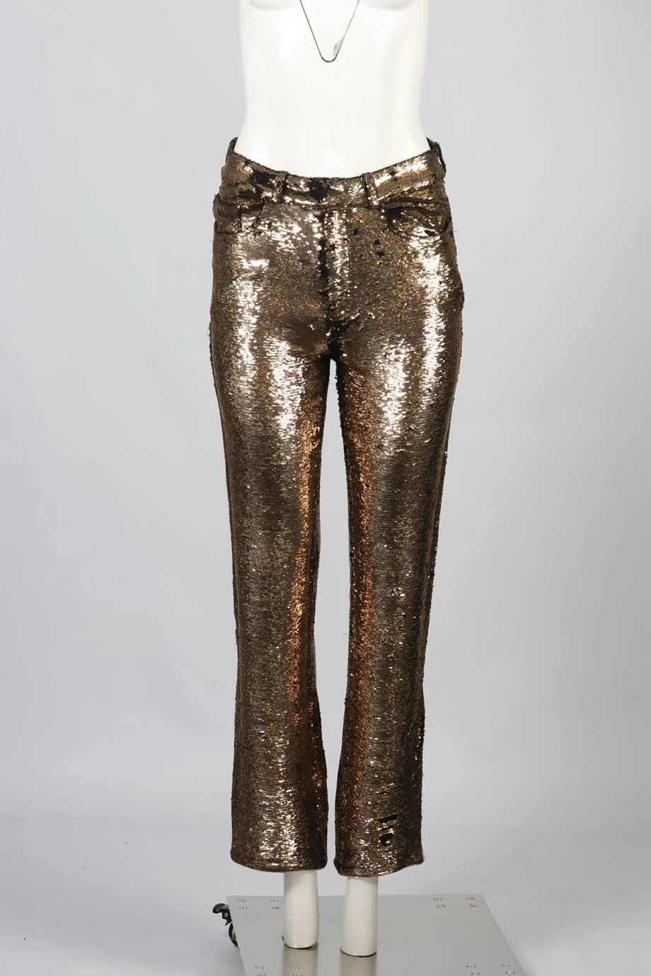 IRO SEQUINNED STRAIGHT LEG PANTS FR 36 UK 8 - Image 2
