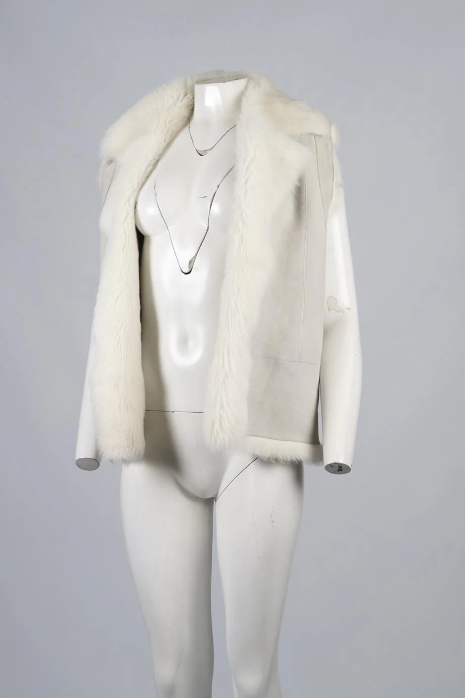 IRO SHEARLING AND SUEDE GILET FR 36 UK 8 - Image 3