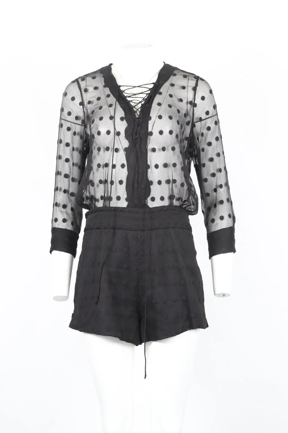 IRO SILK AND COTTON BLEND PLAYSUIT FR 38 UK 10 - Image 2