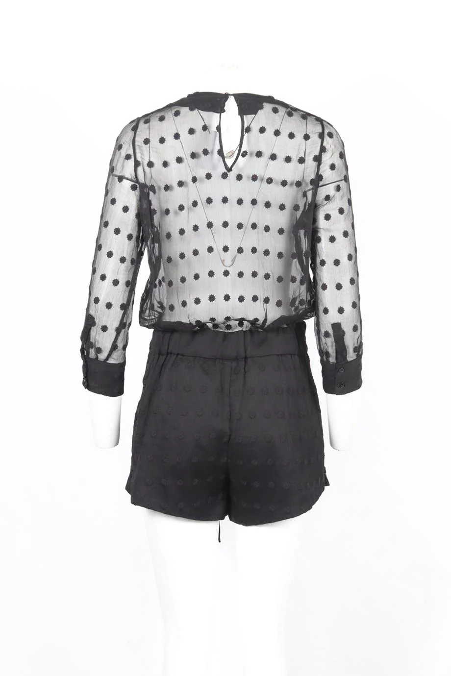 IRO SILK AND COTTON BLEND PLAYSUIT FR 38 UK 10 - Image 4