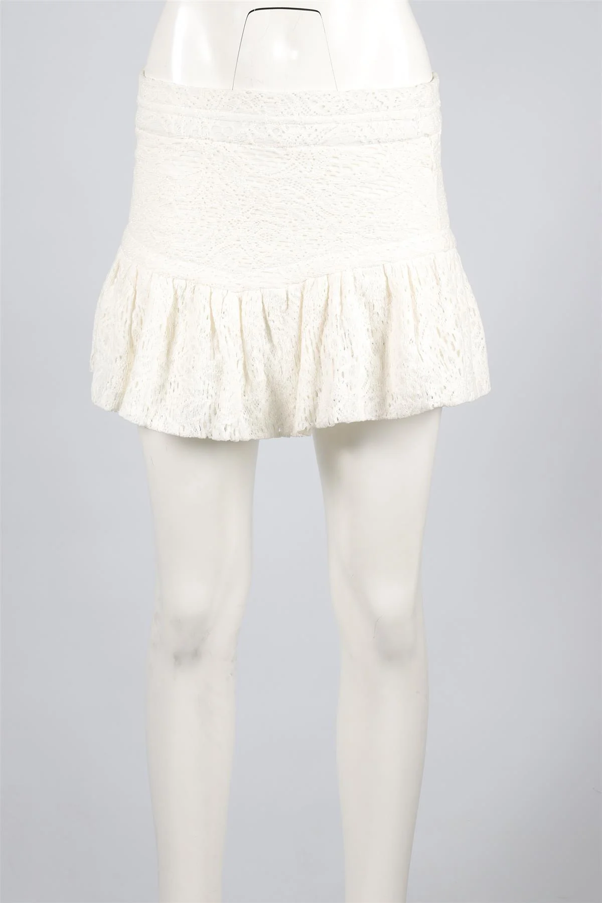 IRO WHITE CROCHET MINI SKIRT FR 36 UK 8 - Image 2