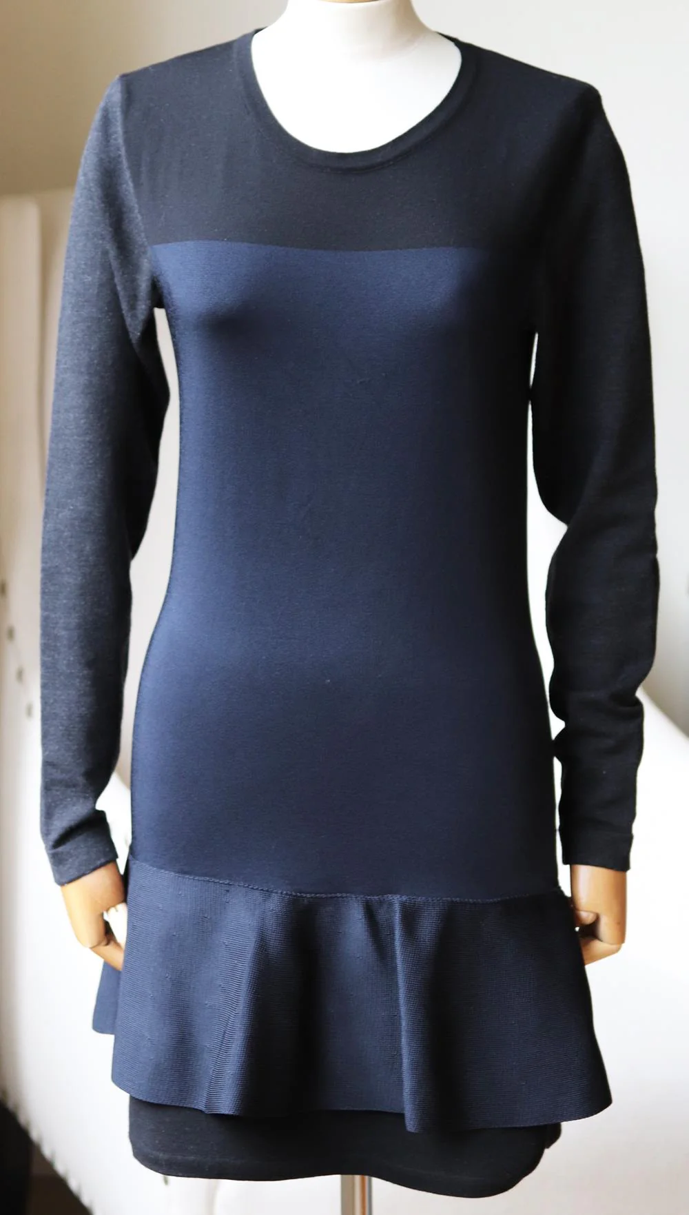 ISABEL MARANT ADAMS WOOL BLEND PEPLUM MINI DRESS FR 40 UK 12 - Image 2
