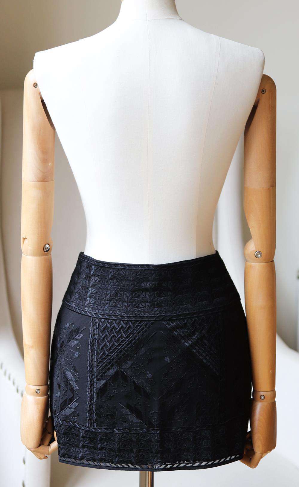 ISABEL MARANT ANDY EMBROIDERED SILK GEORGETTE WRAP MINI SKIRT FR 36 UK 8 - Image 4