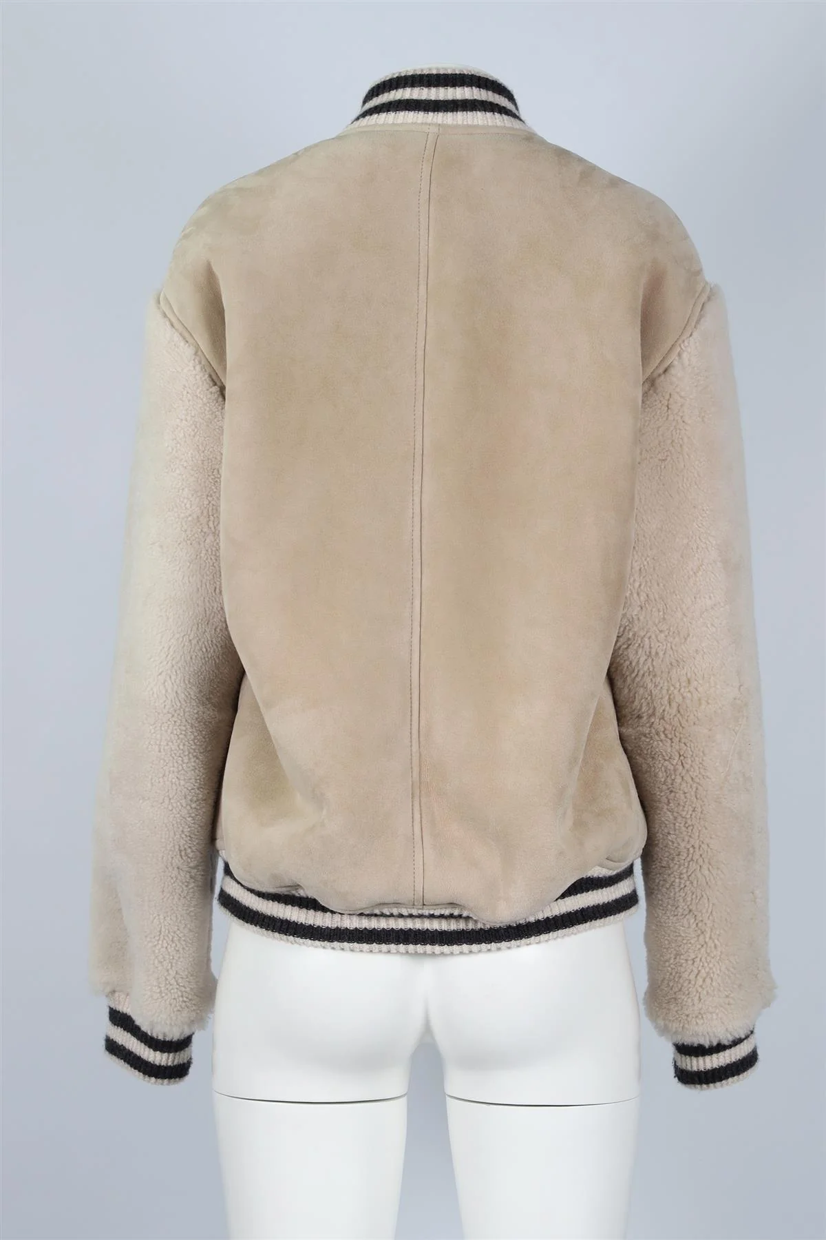 ISABEL MARANT BEIGE SHEARLING AND SUEDE BOMBER JACKET SMALL - Image 4