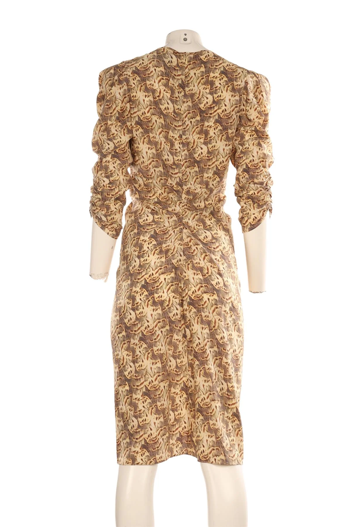 ISABEL MARANT BEIGE SILK MIDI DRESS FR 38 UK 10 - Image 4