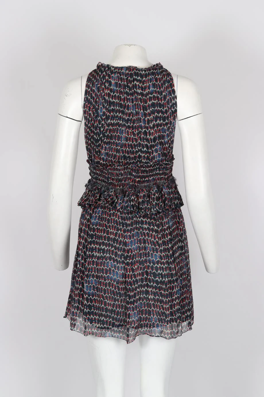 ISABEL MARANT BELTED PRINTED SILK MINI DRESS FR 34 UK 6 - Image 4