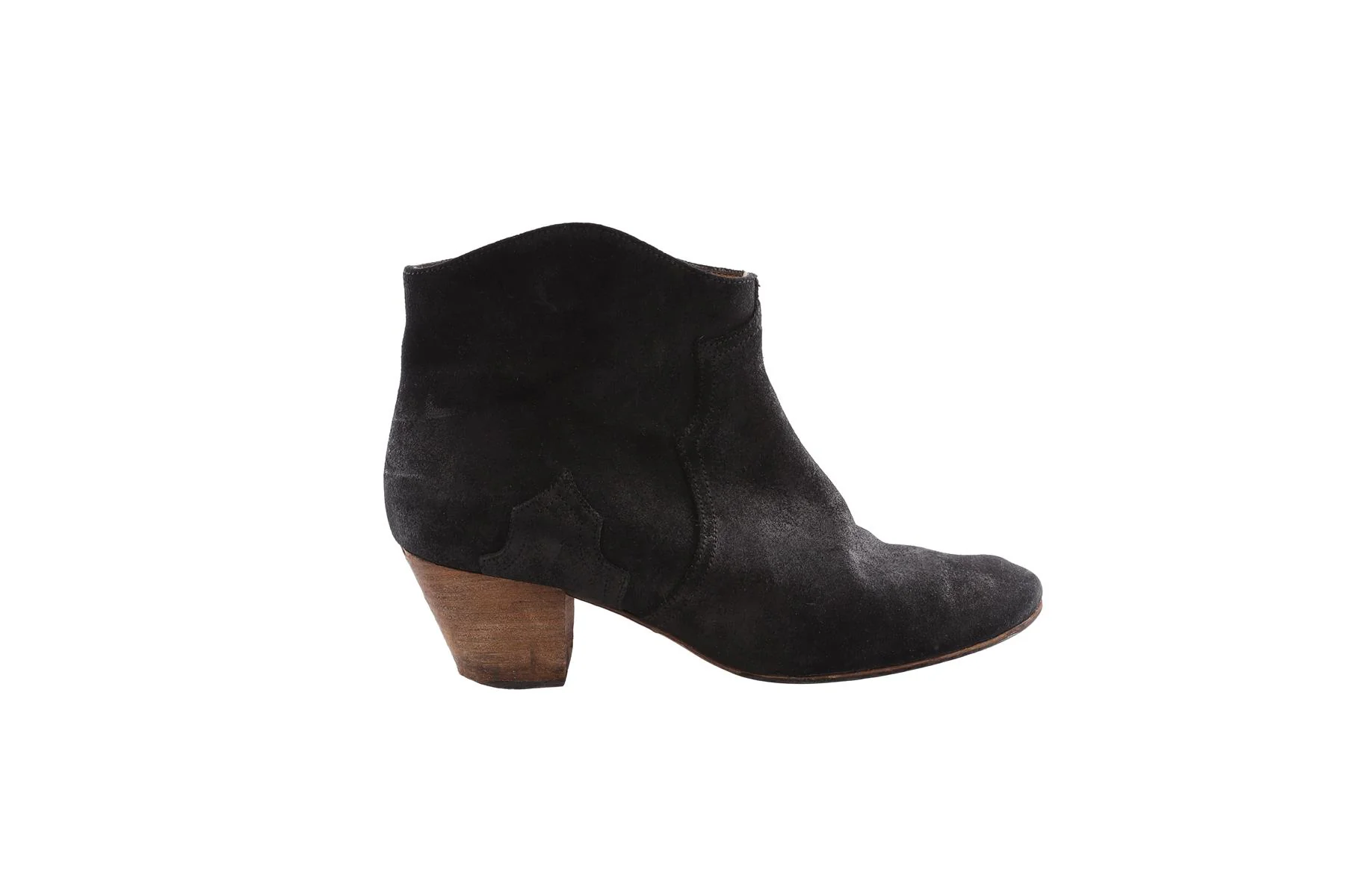 ISABEL MARANT BLACK DICKER SUEDE ANKLE BOOTS EU 38 - Image 2