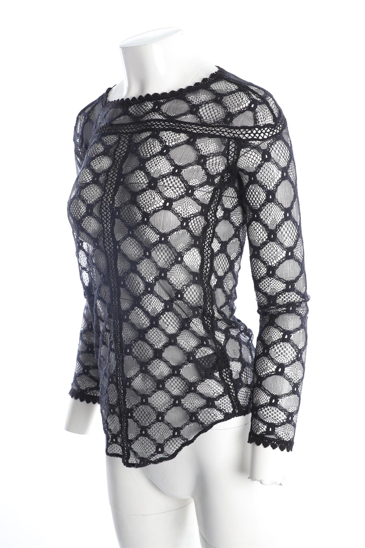 ISABEL MARANT BLACK LACE TOP FR 36 UK 8 - Image 3