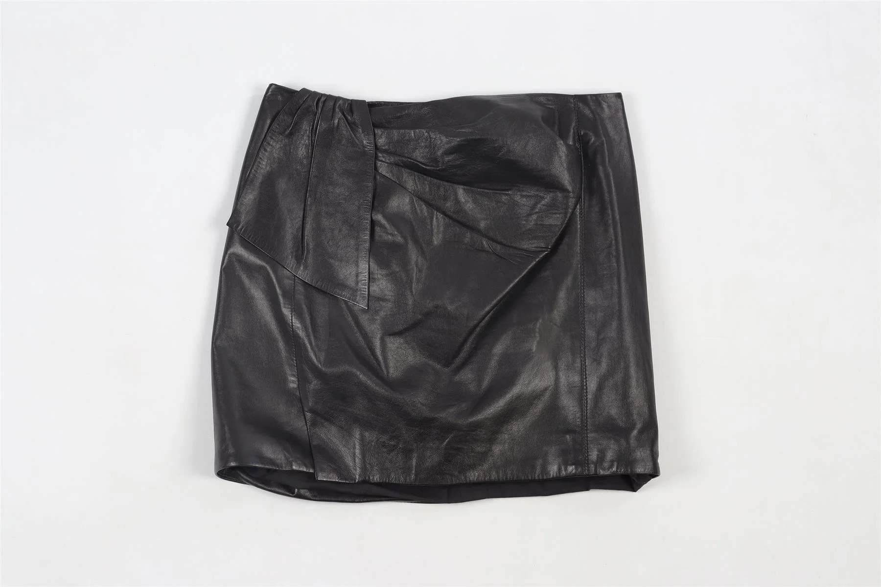 ISABEL MARANT BLACK LEATHER MINI SKIRT FR 32 UK 4 - Image 2
