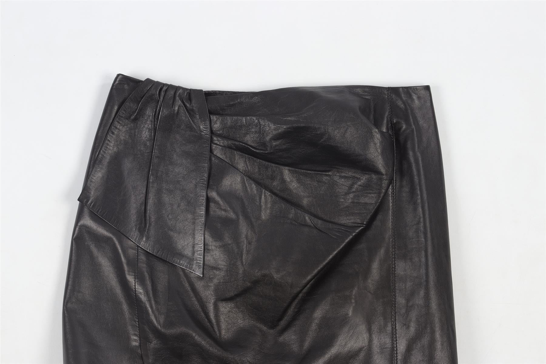 ISABEL MARANT BLACK LEATHER MINI SKIRT FR 32 UK 4 - Image 3