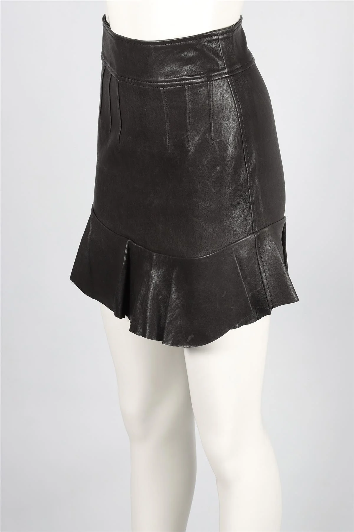 ISABEL MARANT BLACK LEATHER MINI SKIRT FR 36 UK 8 - Image 3