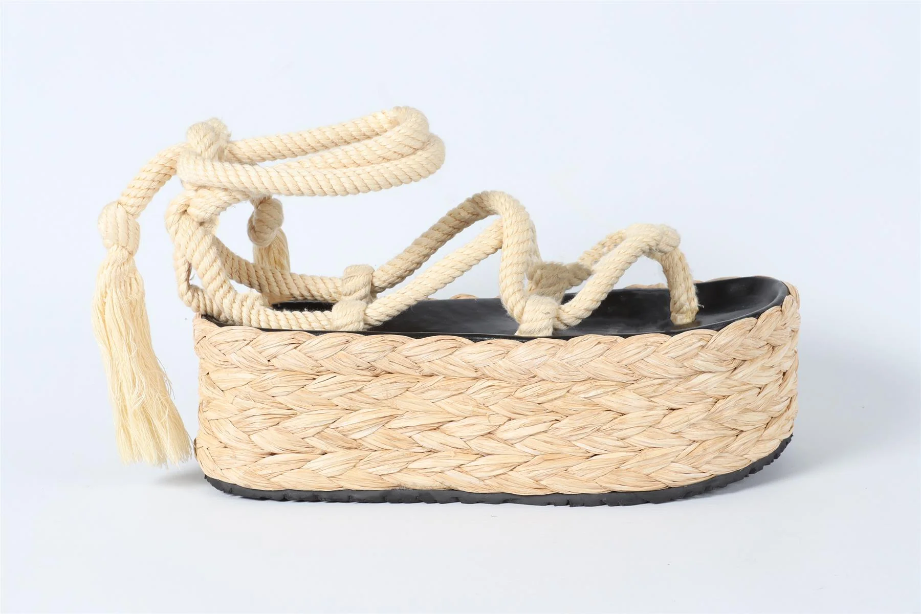 ISABEL MARANT BLACK LEATHER PLATFORM SANDALS EU 39 UK 6 US 9 - Image 2