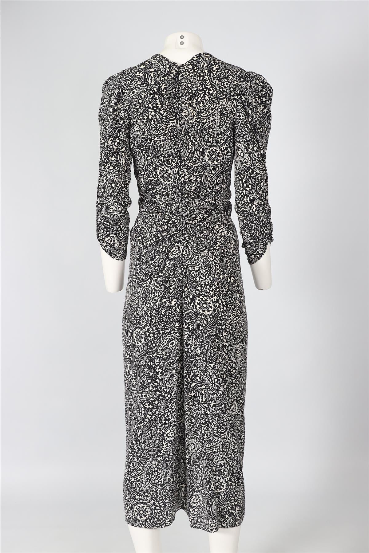 ISABEL MARANT BLACK SILK MIDI DRESS FR 36 UK 8 - Image 4