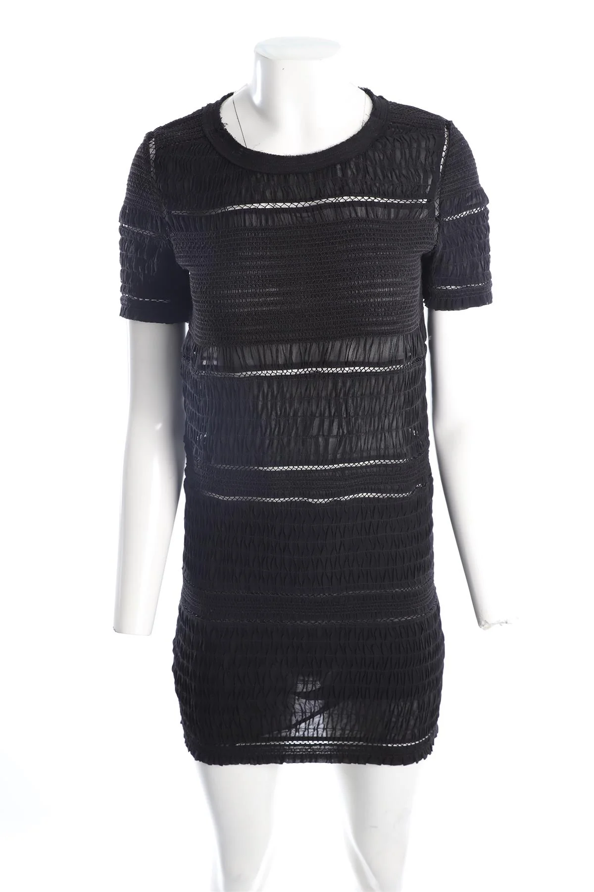 ISABEL MARANT BLACK SILK MINI DRESS FR 40 UK 12 - Image 2