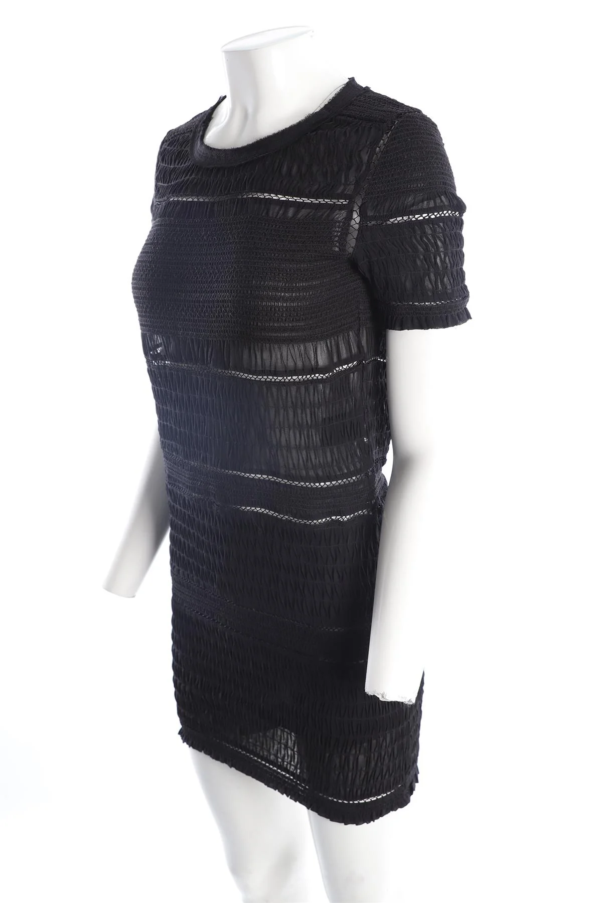 ISABEL MARANT BLACK SILK MINI DRESS FR 40 UK 12 - Image 3