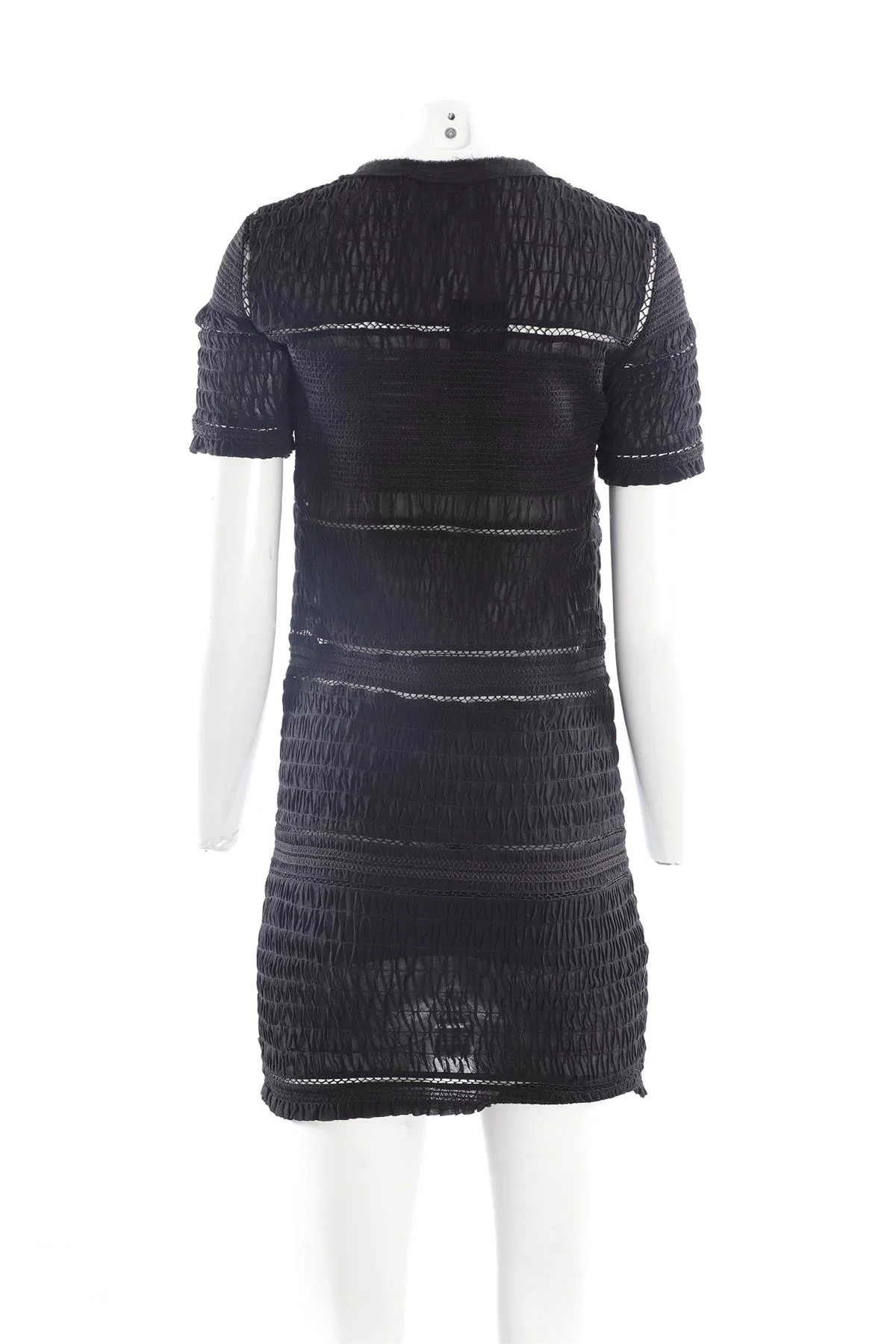 ISABEL MARANT BLACK SILK MINI DRESS FR 40 UK 12 - Image 4