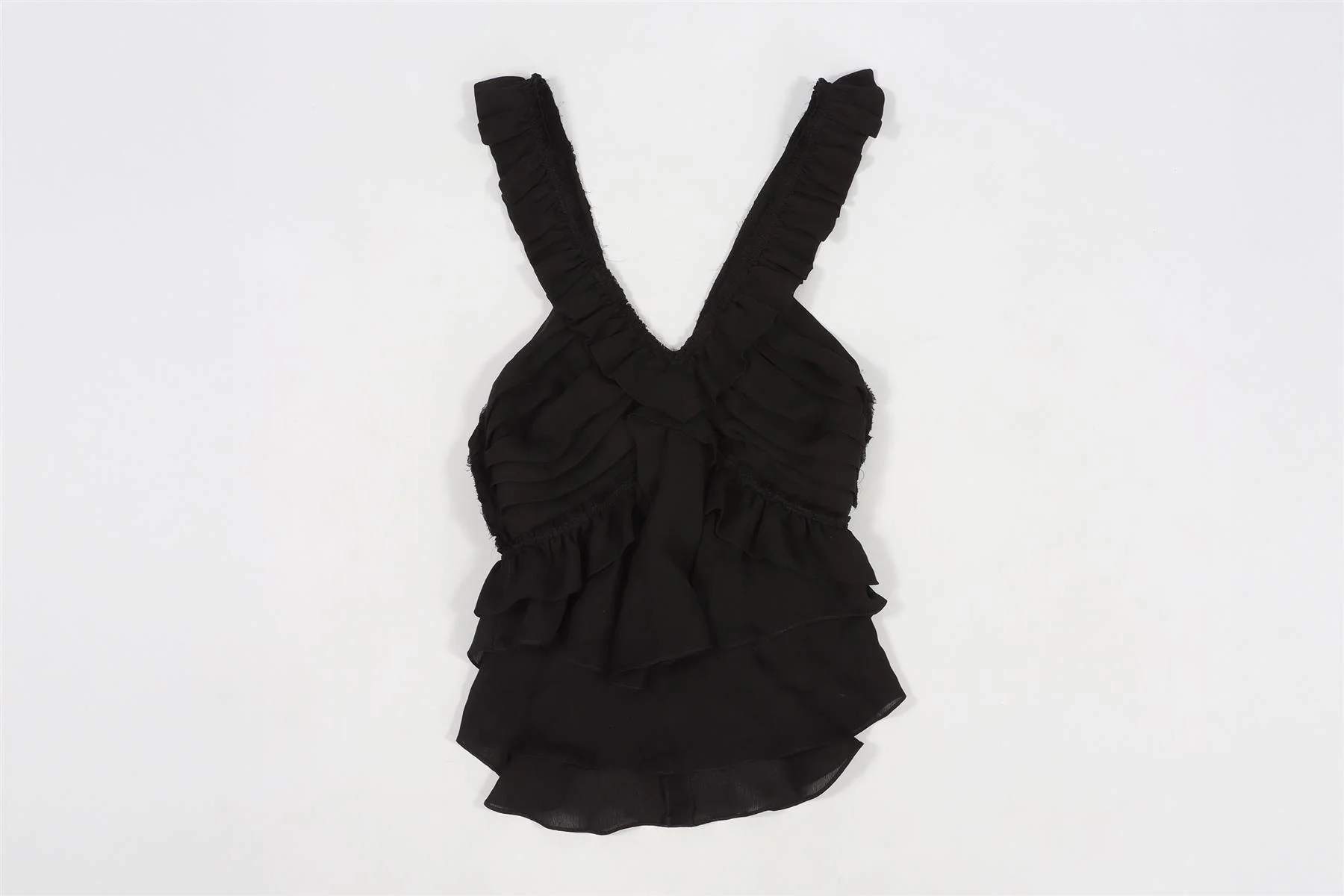 ISABEL MARANT BLACK SILK TOP FR 36 UK 8 - Image 2