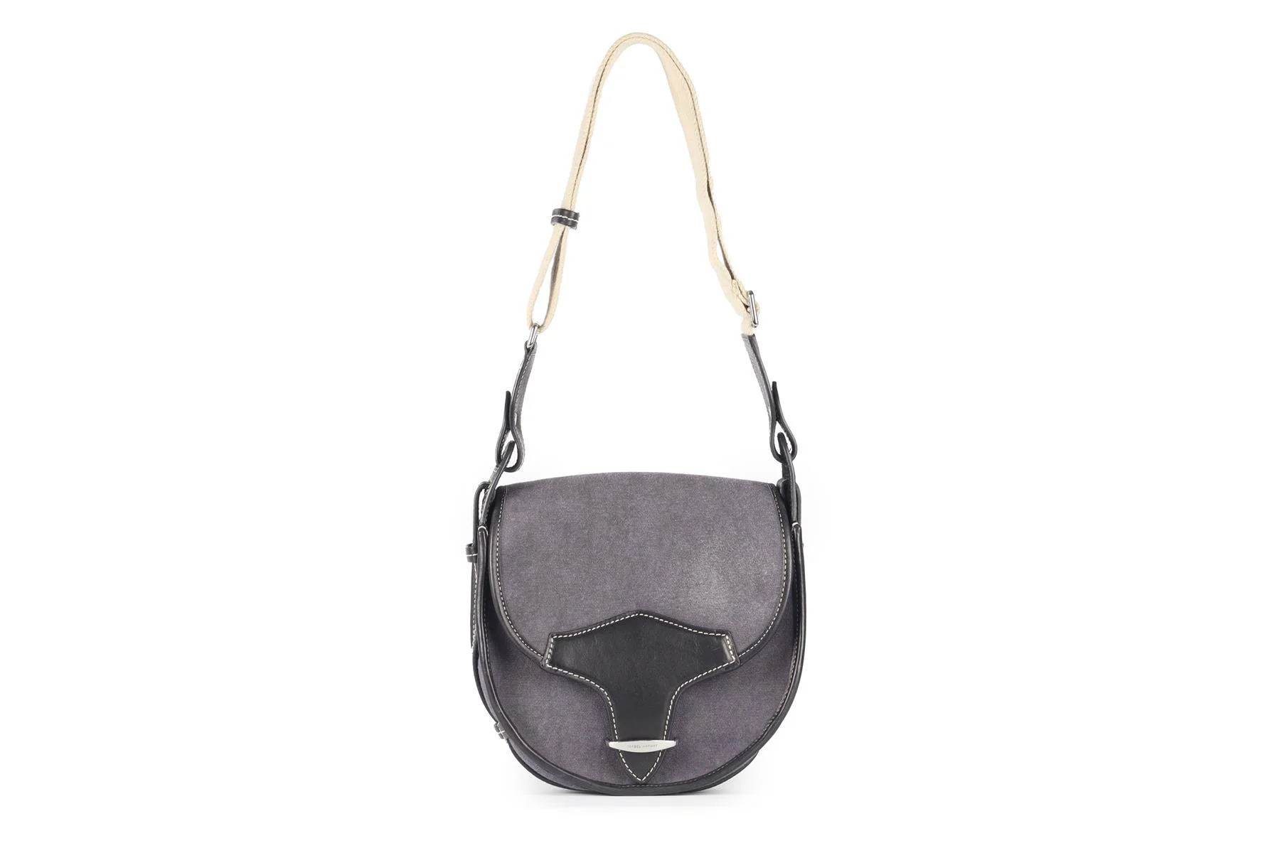 ISABEL MARANT BLUE BOTSY CANVAS AND LEATHER SHOULDER BAG - Image 2