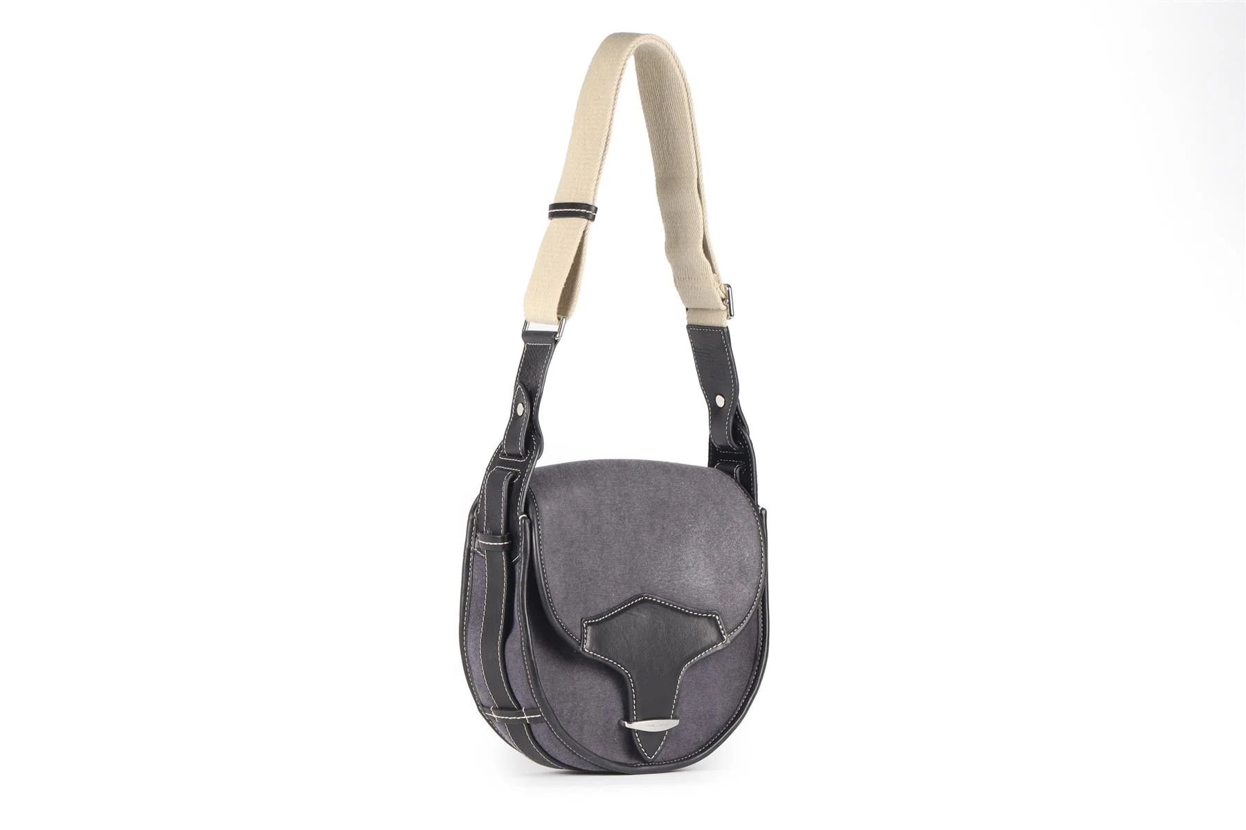 ISABEL MARANT BLUE BOTSY CANVAS AND LEATHER SHOULDER BAG - Image 3