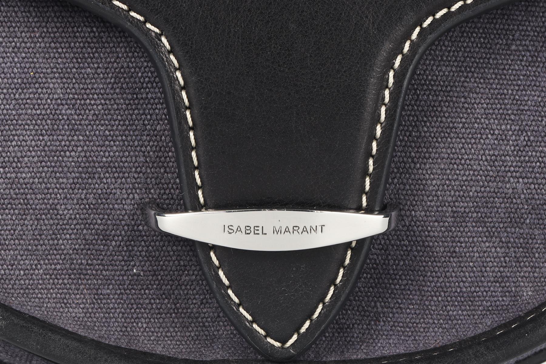 ISABEL MARANT BLUE BOTSY CANVAS AND LEATHER SHOULDER BAG - Image 8