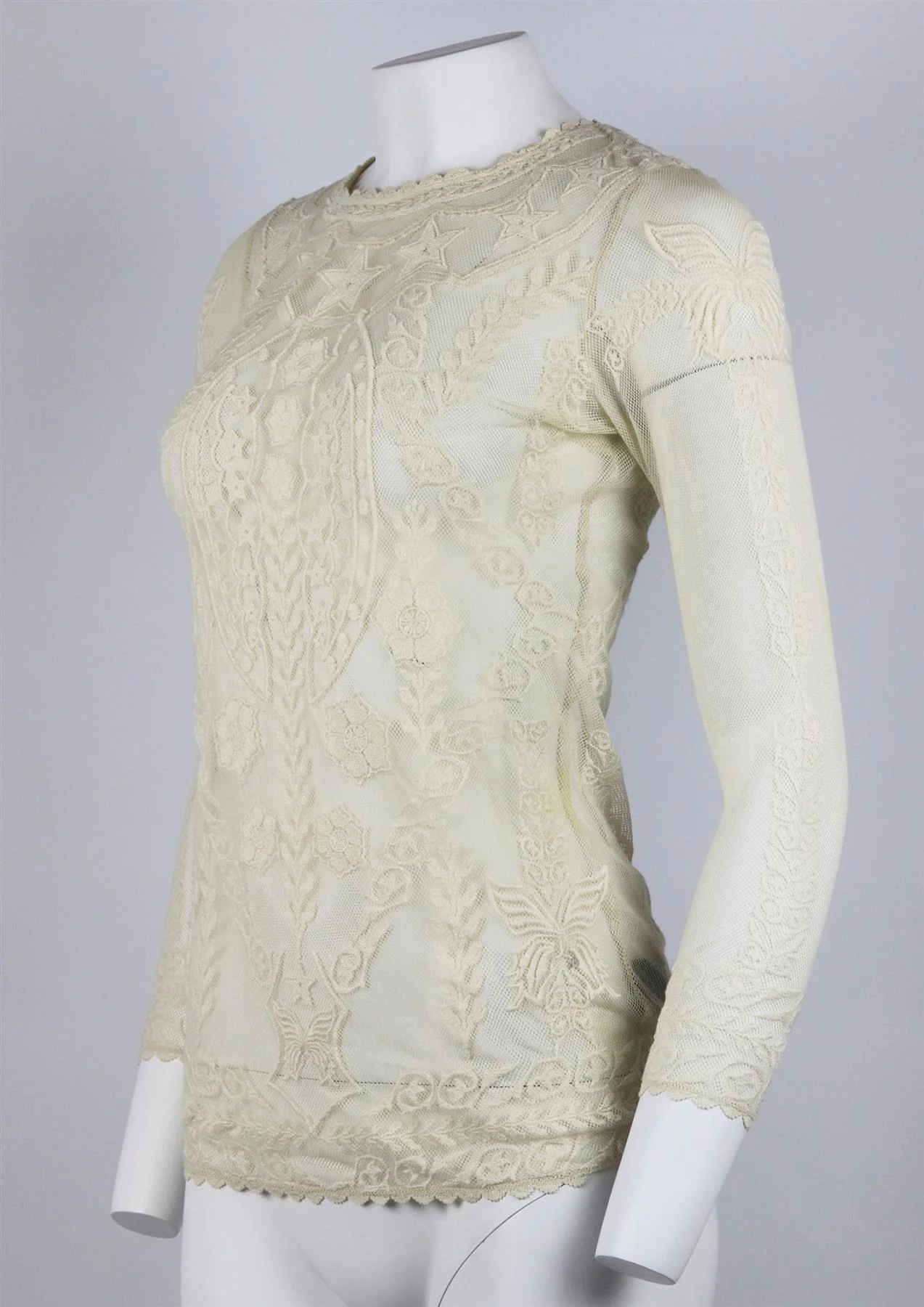 ISABEL MARANT DIANE EMBROIDERED COTTON MESH TOP FR 38 UK 10 - Image 3