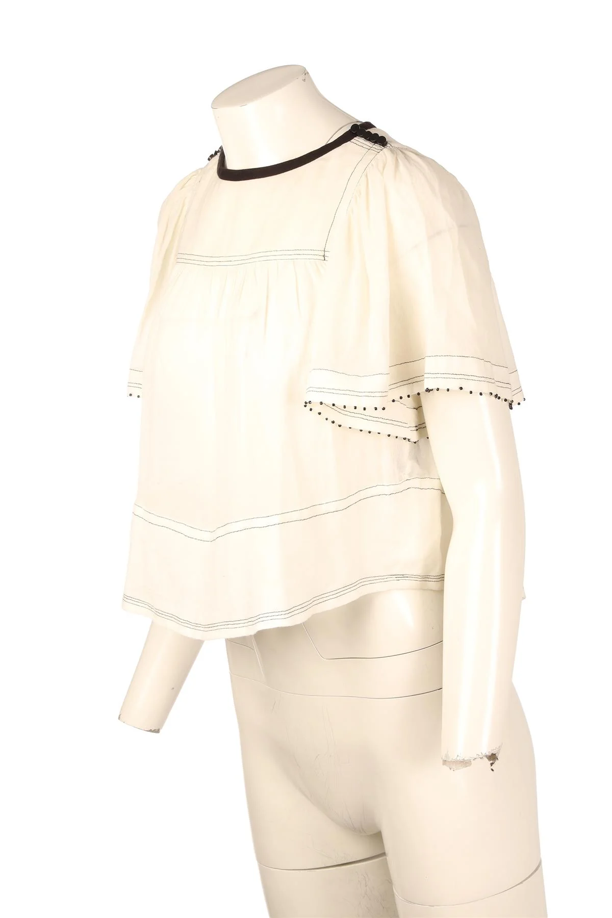 ISABEL MARANT ECRU COTTON TOP FR 34 UK 6 - Image 3