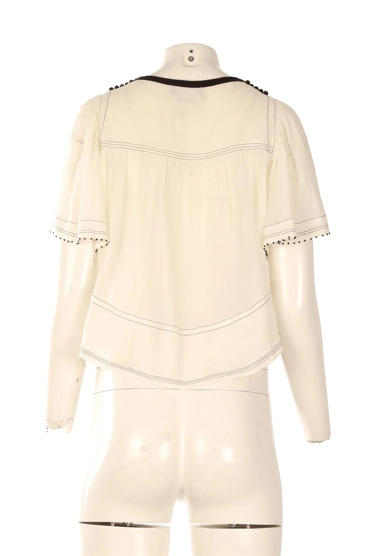ISABEL MARANT ECRU COTTON TOP FR 34 UK 6 - Image 4