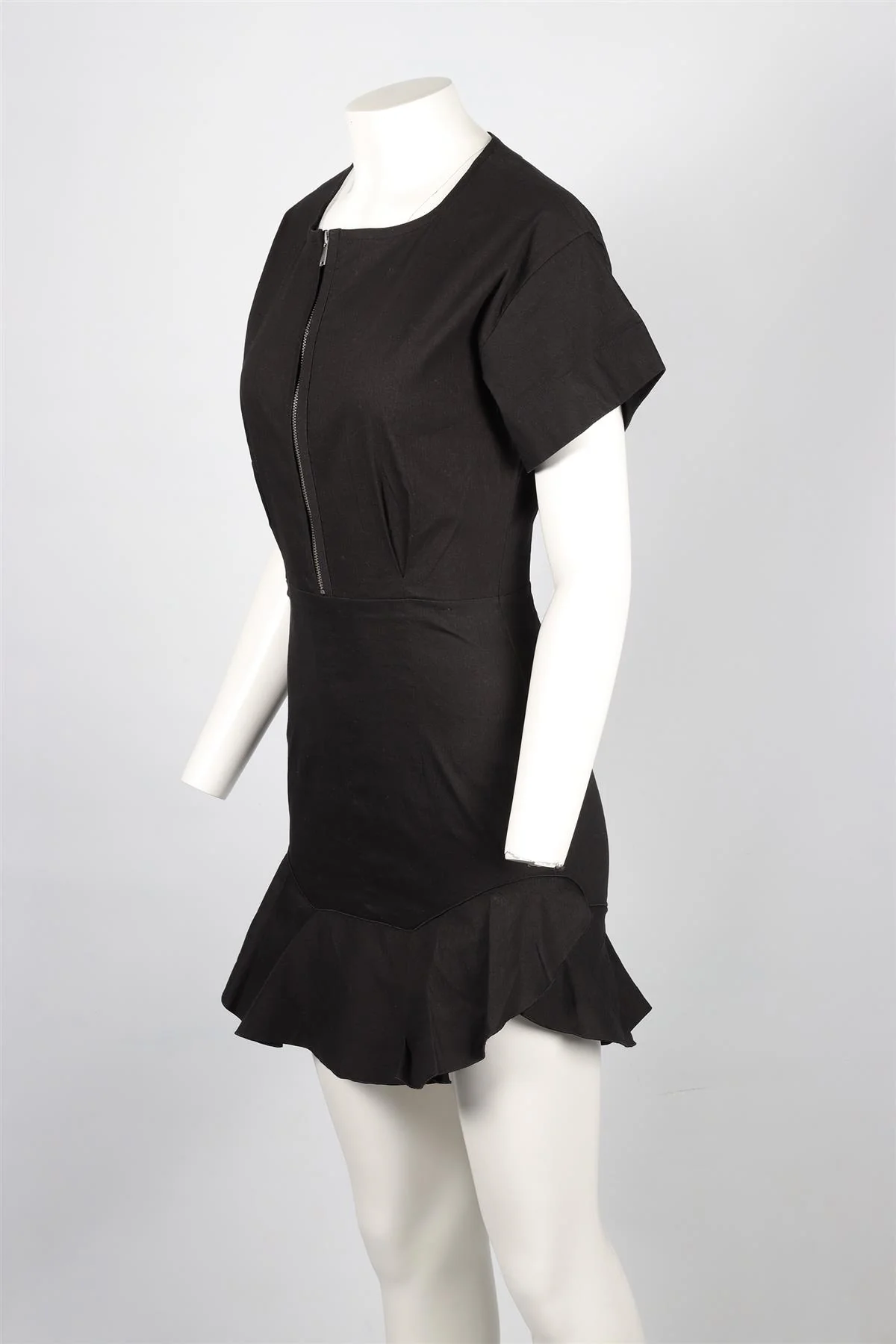 ISABEL MARANT ÉTOILE BLACK COTTON MINI DRESS FR 40 UK 12 - Image 3