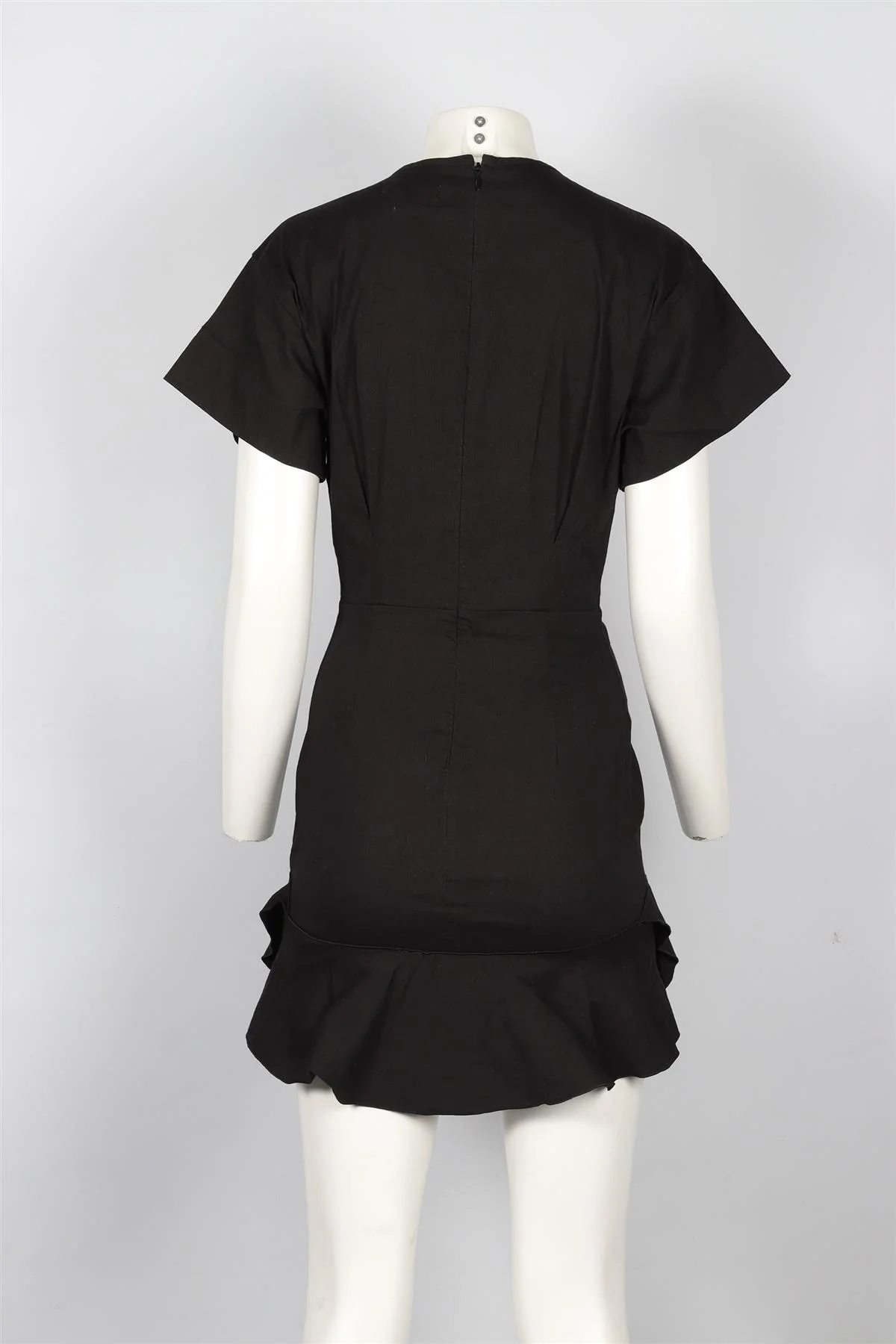 ISABEL MARANT ÉTOILE BLACK COTTON MINI DRESS FR 40 UK 12 - Image 4