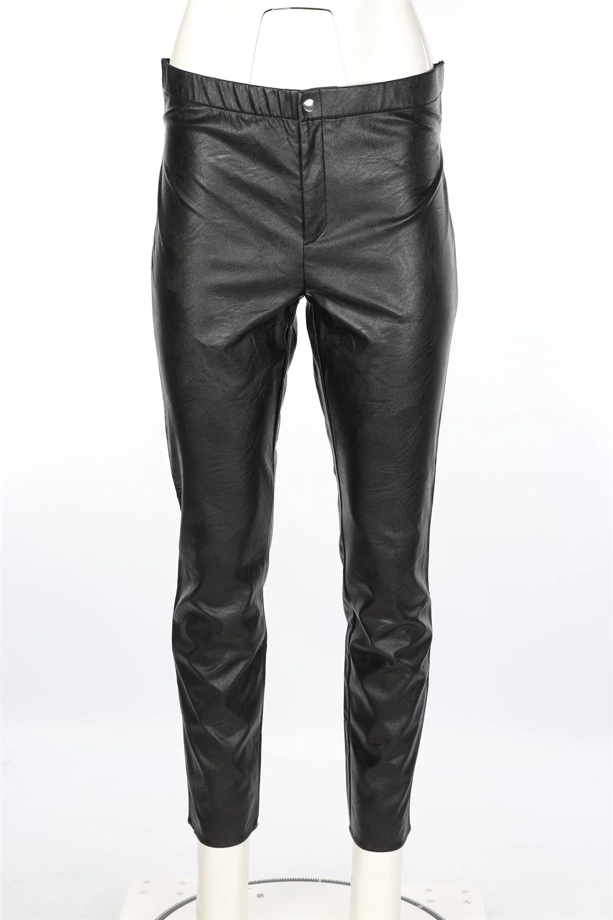 ISABEL MARANT ÉTOILE BLACK FAUX LEATHER SKINNY PANTS FR 42 UK 14 - Image 2