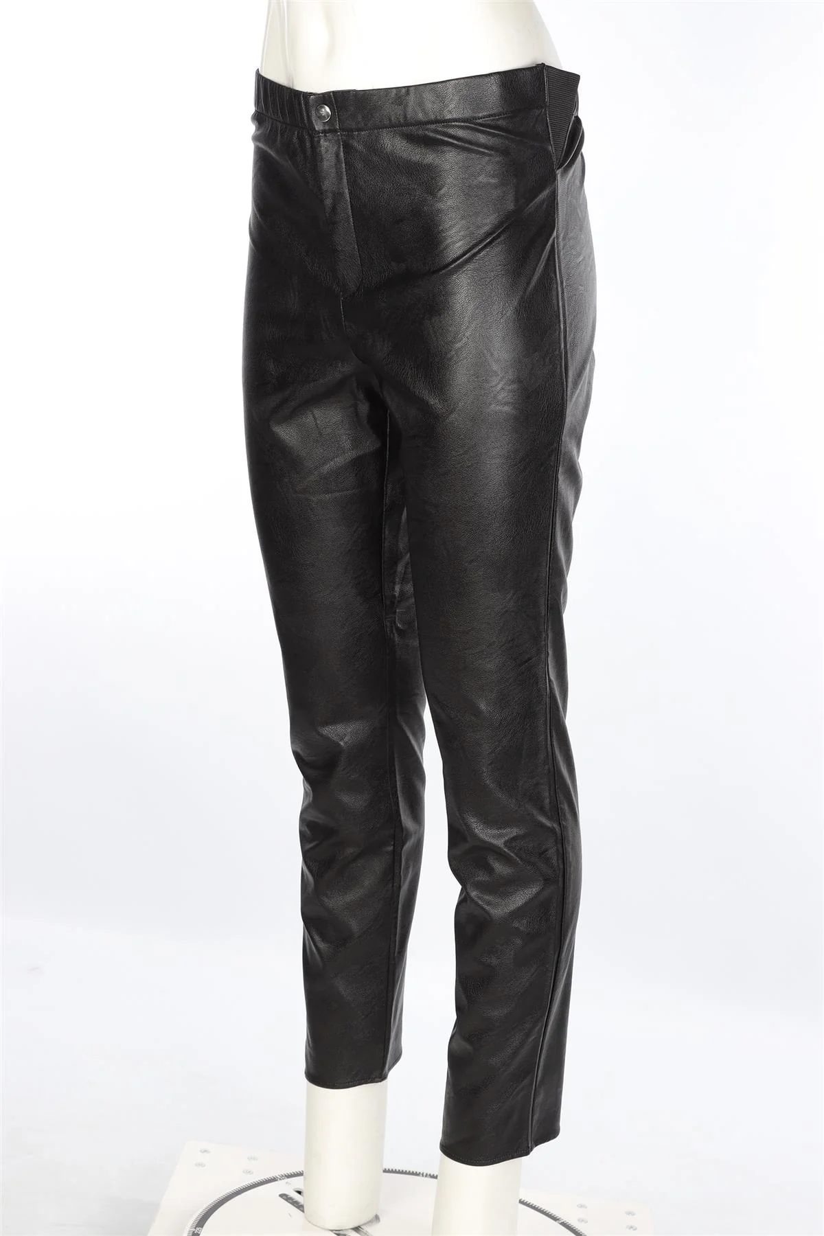 ISABEL MARANT ÉTOILE BLACK FAUX LEATHER SKINNY PANTS FR 42 UK 14 - Image 3