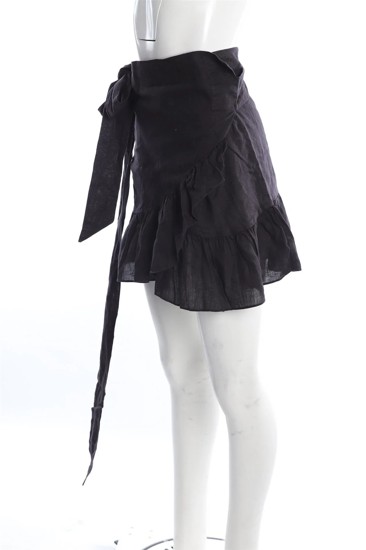 ISABEL MARANT ETOILE BLACK LINEN MINI SKIRT FR 36 UK 8 - Image 3