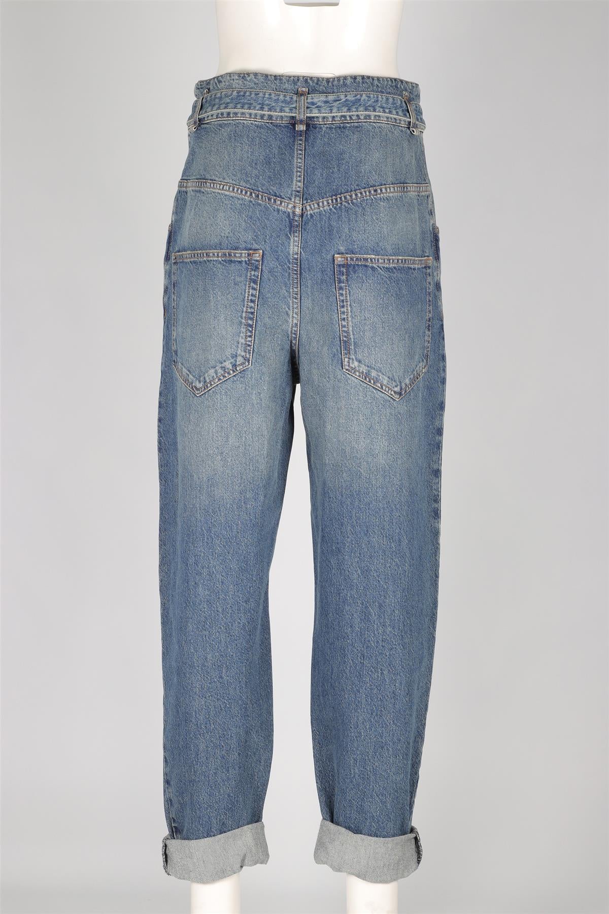 ISABEL MARANT ÉTOILE BLUE HIGH RISE STRAIGHT LEG JEANS FR 38 UK 10 - Image 4