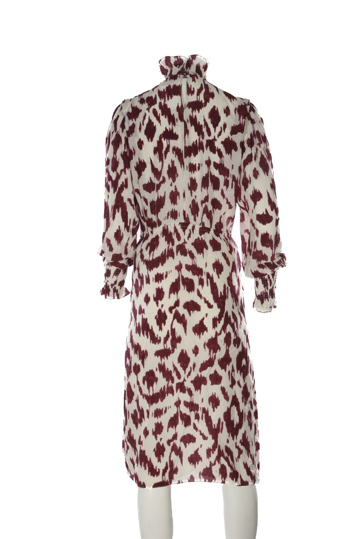 ISABEL MARANT ETOILE BURGUNDY SILK MAXI DRESS FR 34 UK 6 - Image 4