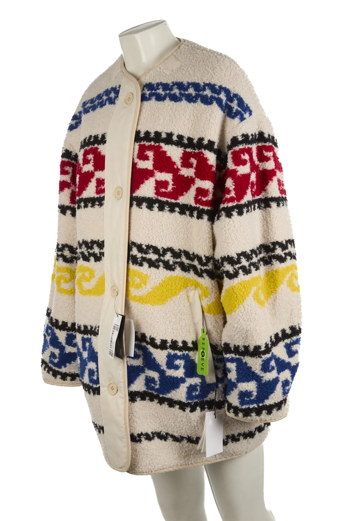 ISABEL MARANT ÉTOILE ECRU FLEECE COAT FR 42 UK 14 - Image 3
