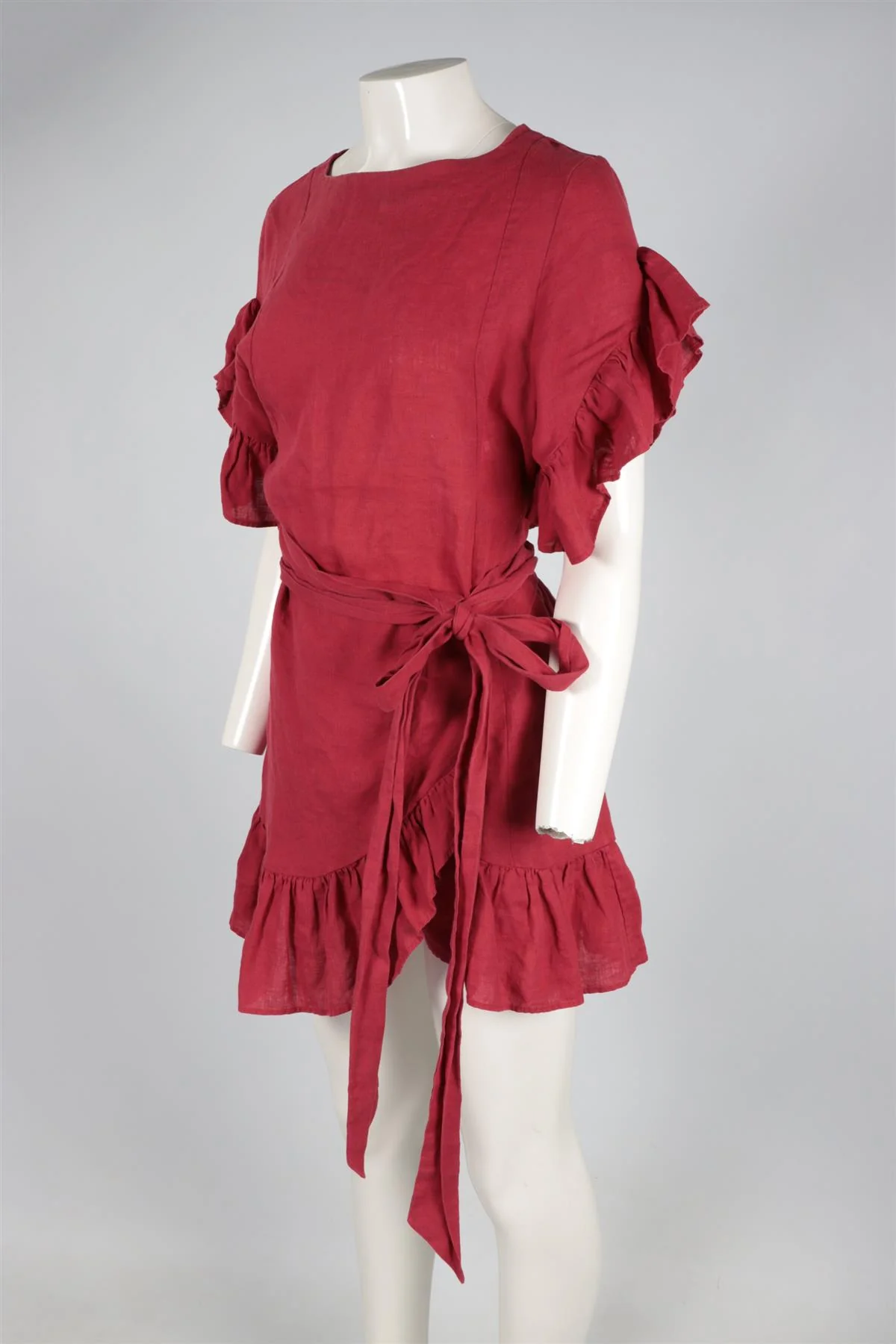 ISABEL MARANT ÉTOILE PINK LINEN MINI DRESS FR 40 UK 12 - Image 3