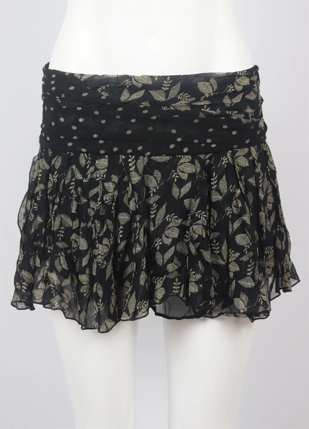 ISABEL MARANT ÉTOILE PRUNE PRINTED GEORGETTE MINI SKIRT FR 38 UK 10 - Image 2