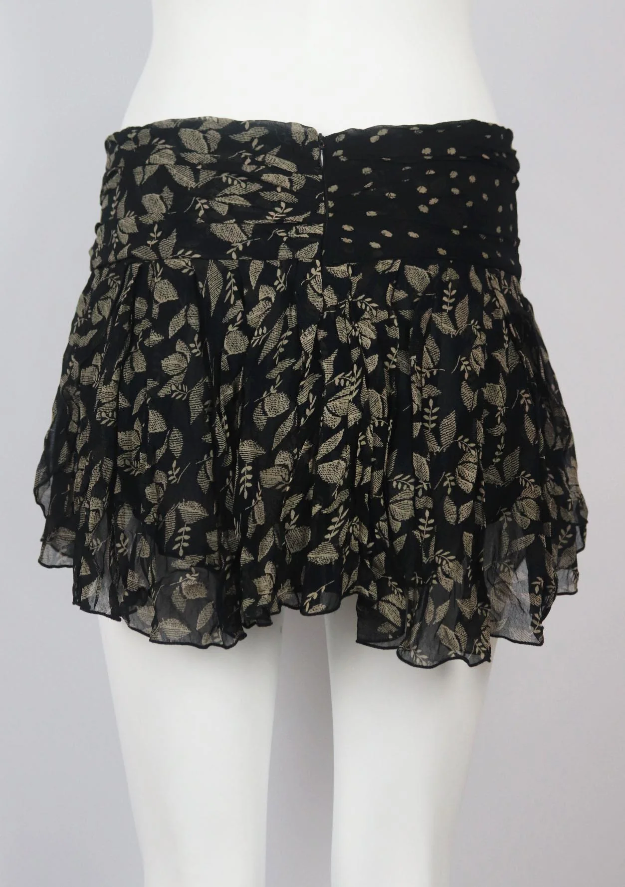 ISABEL MARANT ÉTOILE PRUNE PRINTED GEORGETTE MINI SKIRT FR 38 UK 10 - Image 4