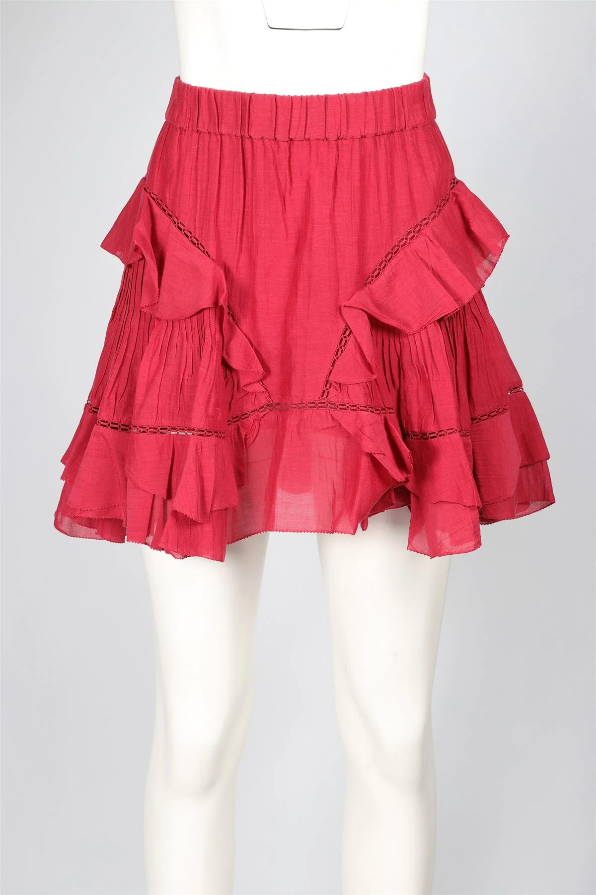 ISABEL MARANT ÉTOILE RED COTTON MINI SKIRT FR 38 UK 10 - Image 2
