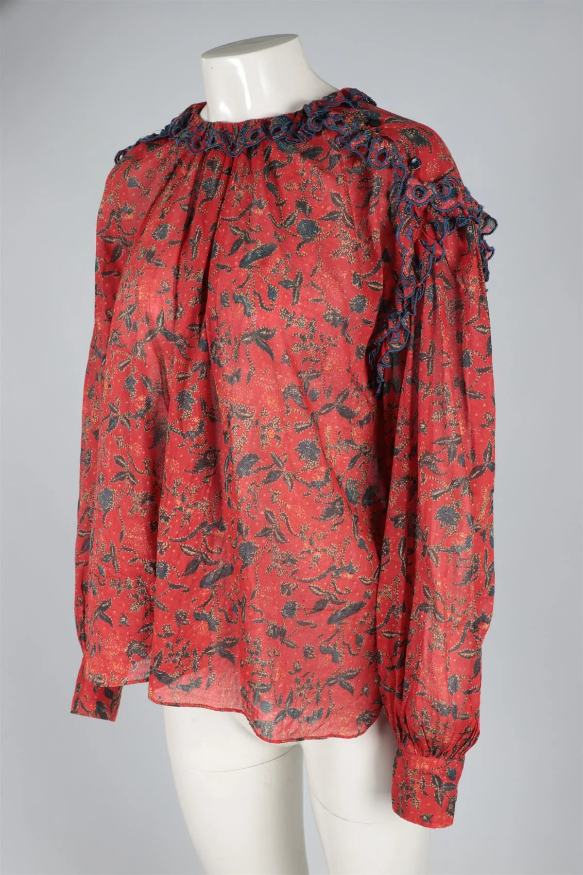 ISABEL MARANT ÉTOILE RED COTTON TOP FR 40 UK 12 - Image 3