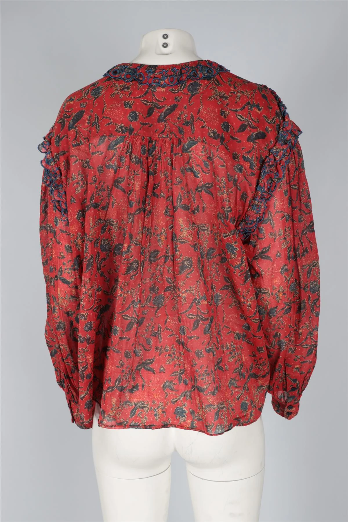 ISABEL MARANT ÉTOILE RED COTTON TOP FR 40 UK 12 - Image 4