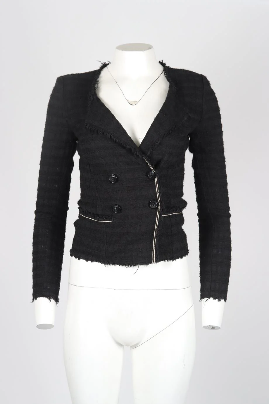 ISABEL MARANT ÉTOILE TWEED COTTON BLEND JACKET FR 34 UK 6 - Image 2