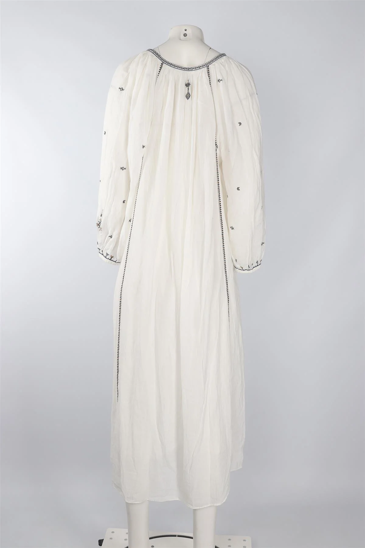 ISABEL MARANT ETOILE WHITE COTTON MAXI DRESS FR 36 UK 8 - Image 4