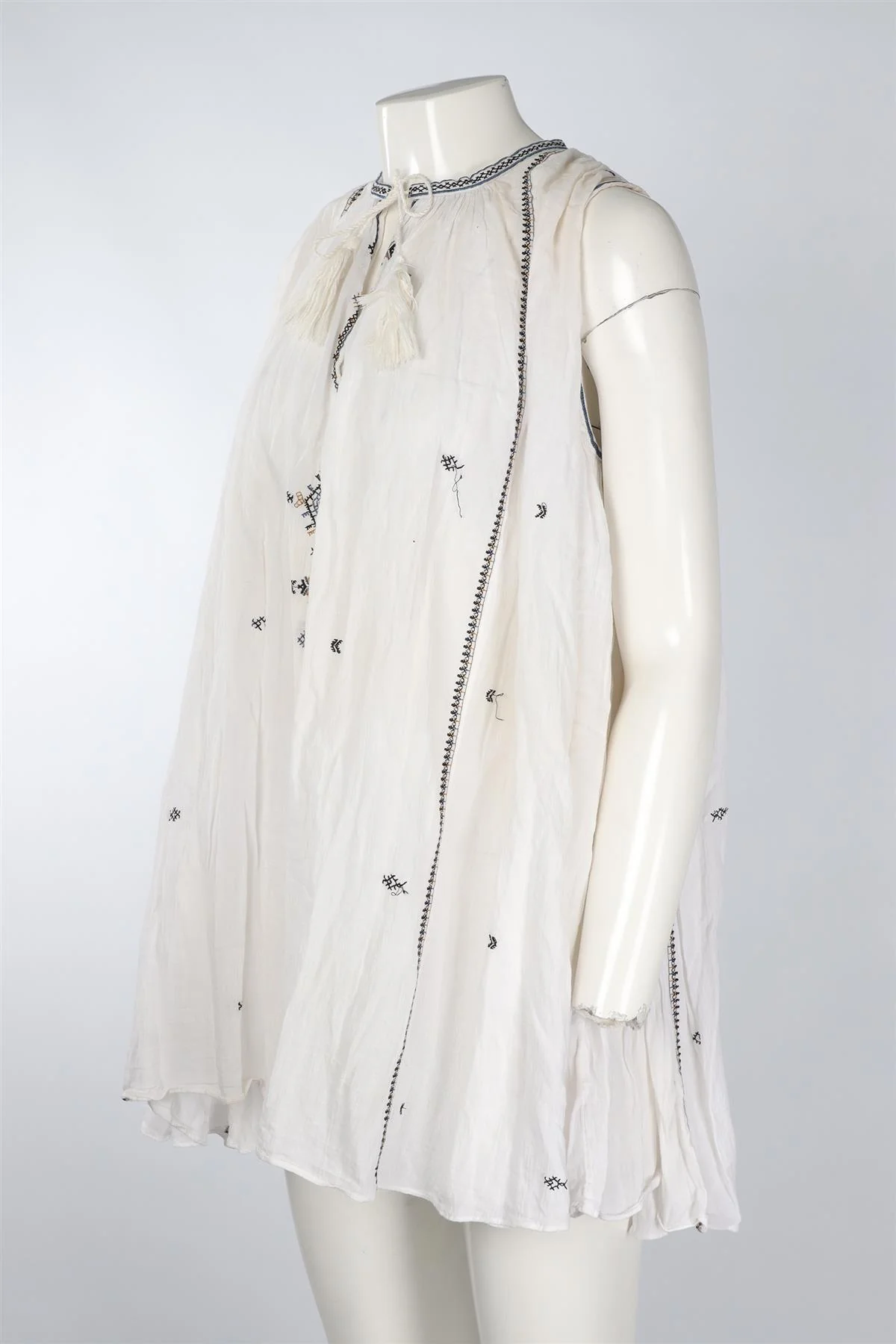 ISABEL MARANT ETOILE WHITE COTTON MINI DRESS FR 34 UK 6 - Image 3