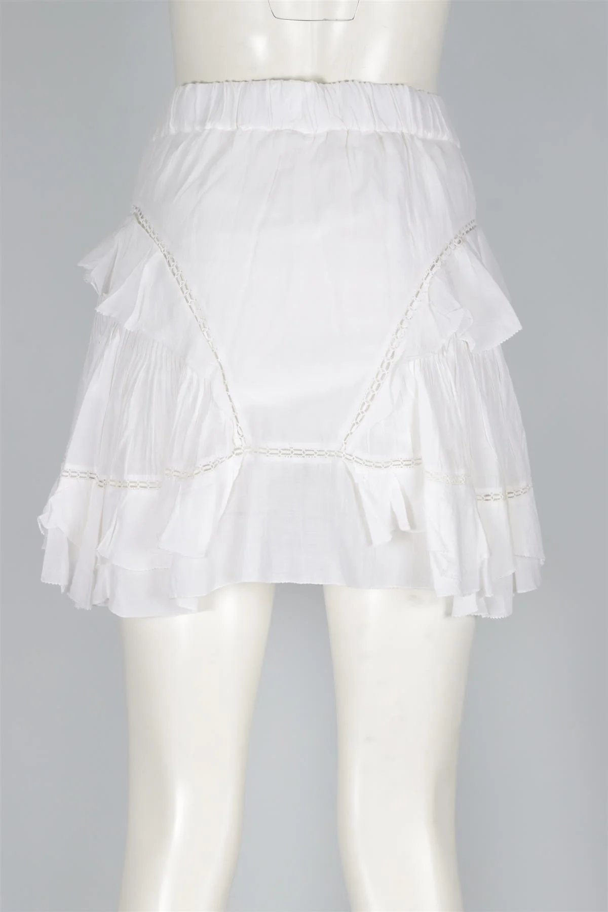ISABEL MARANT ETOILE WHITE COTTON MINI SKIRT FR 38 UK 10 - Image 4